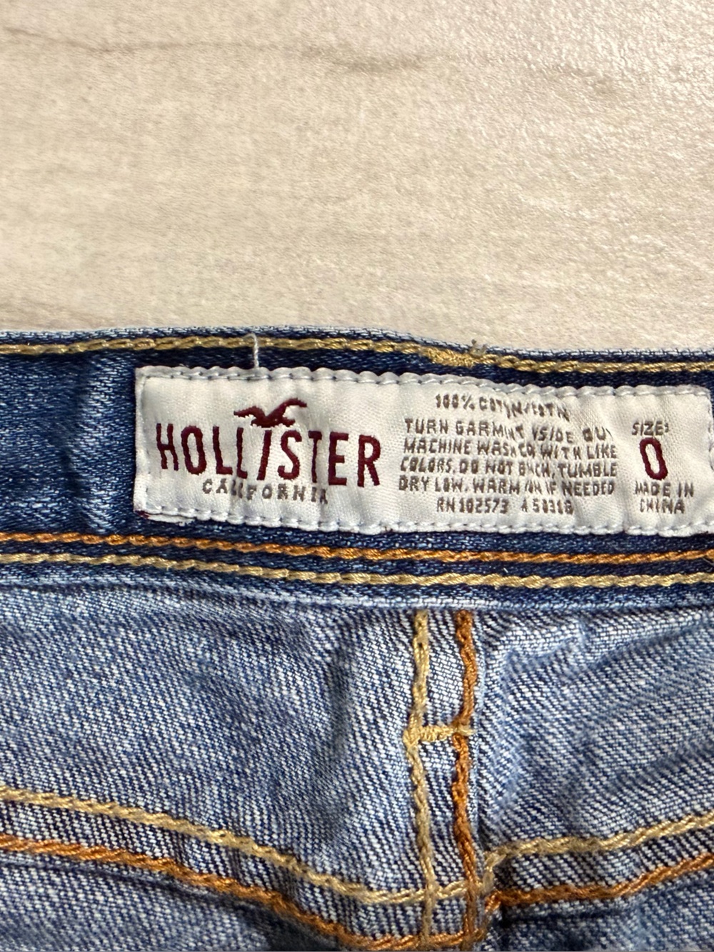 Hollister Ripped Light Blue Denim Cutoff Shorts - Picture 2 of 3